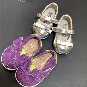 Micheal Kors silver shoes and Toms flats